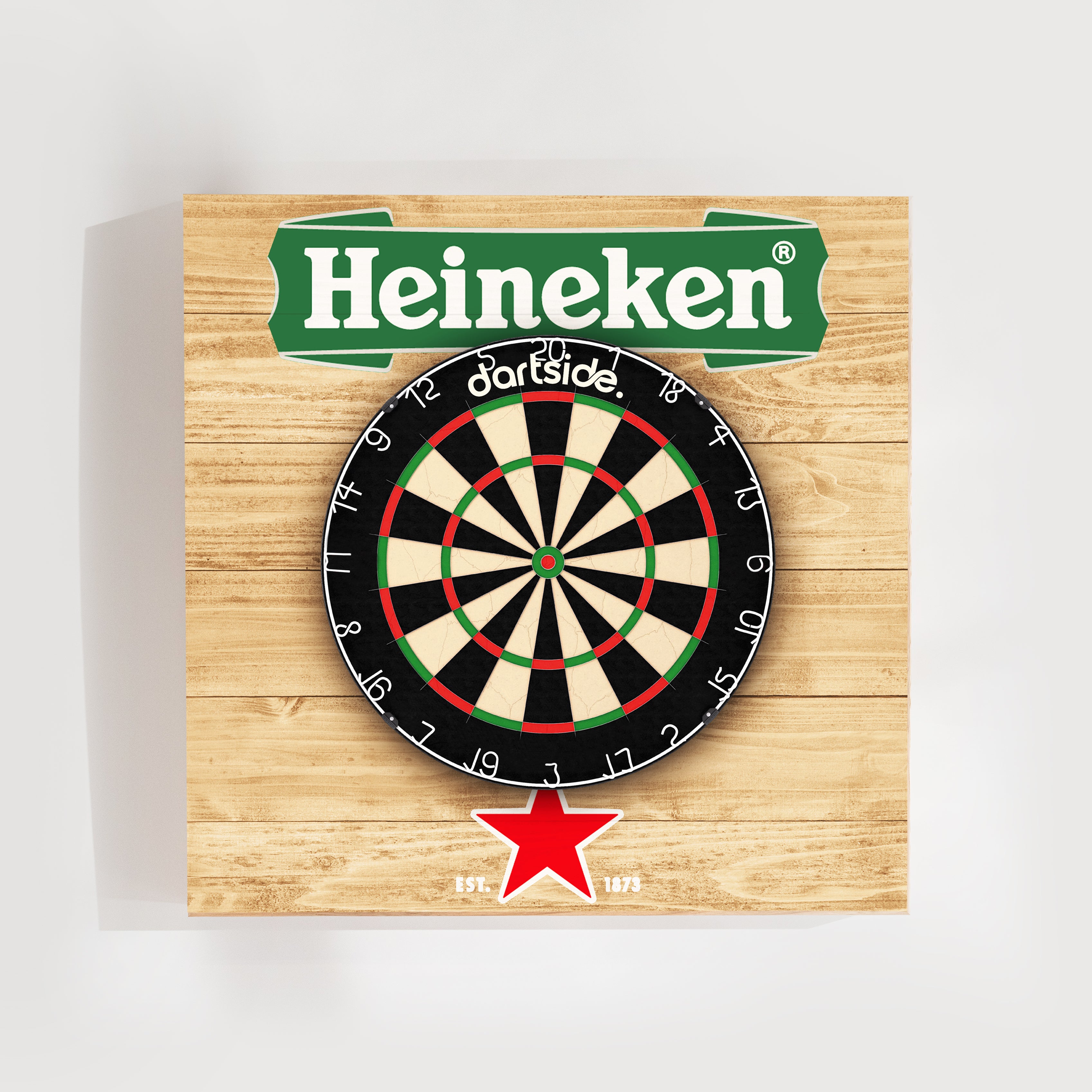 Support en bois pour cible de fléchettes Heineken