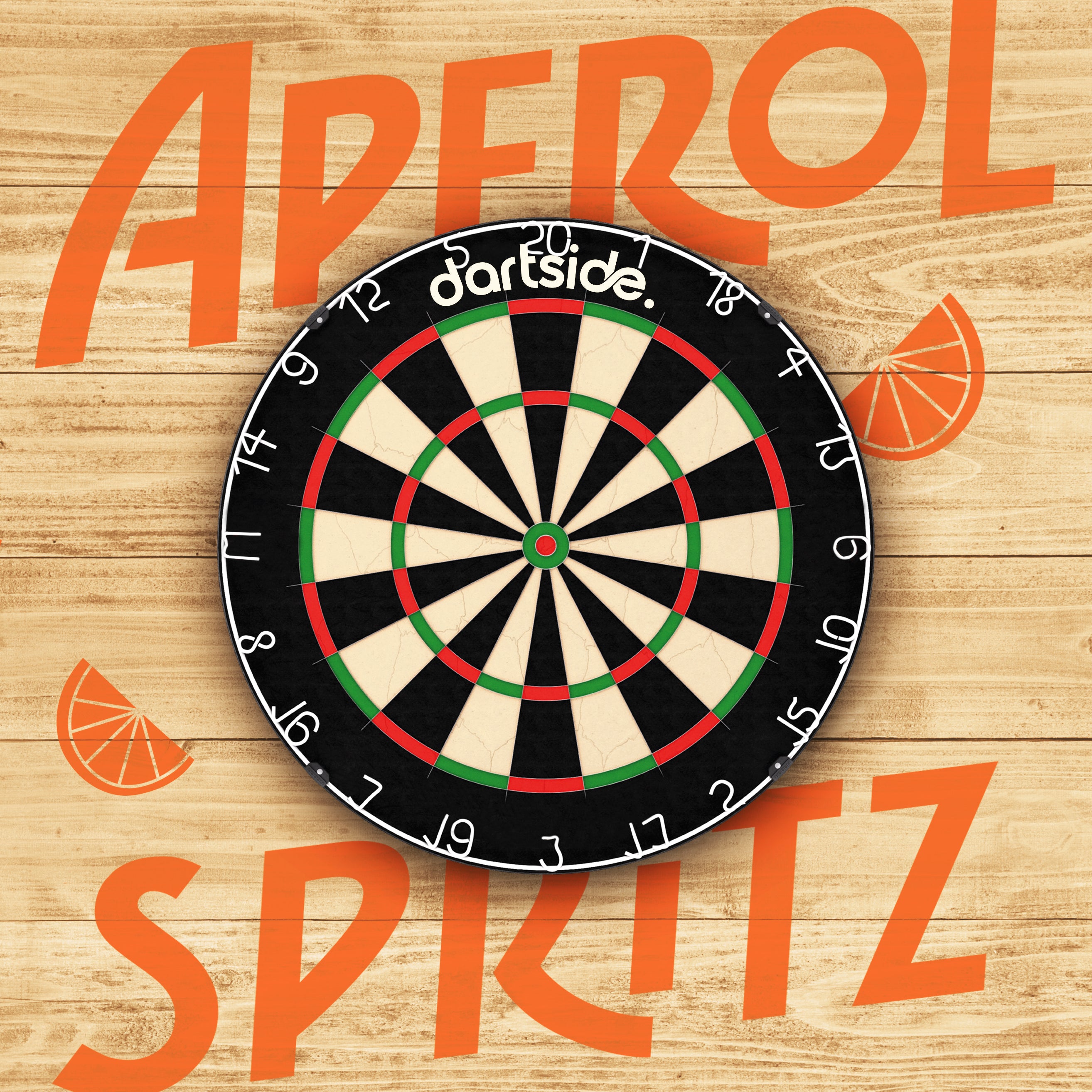 Support cible de fléchettes Aperol Spritz en bois peint main