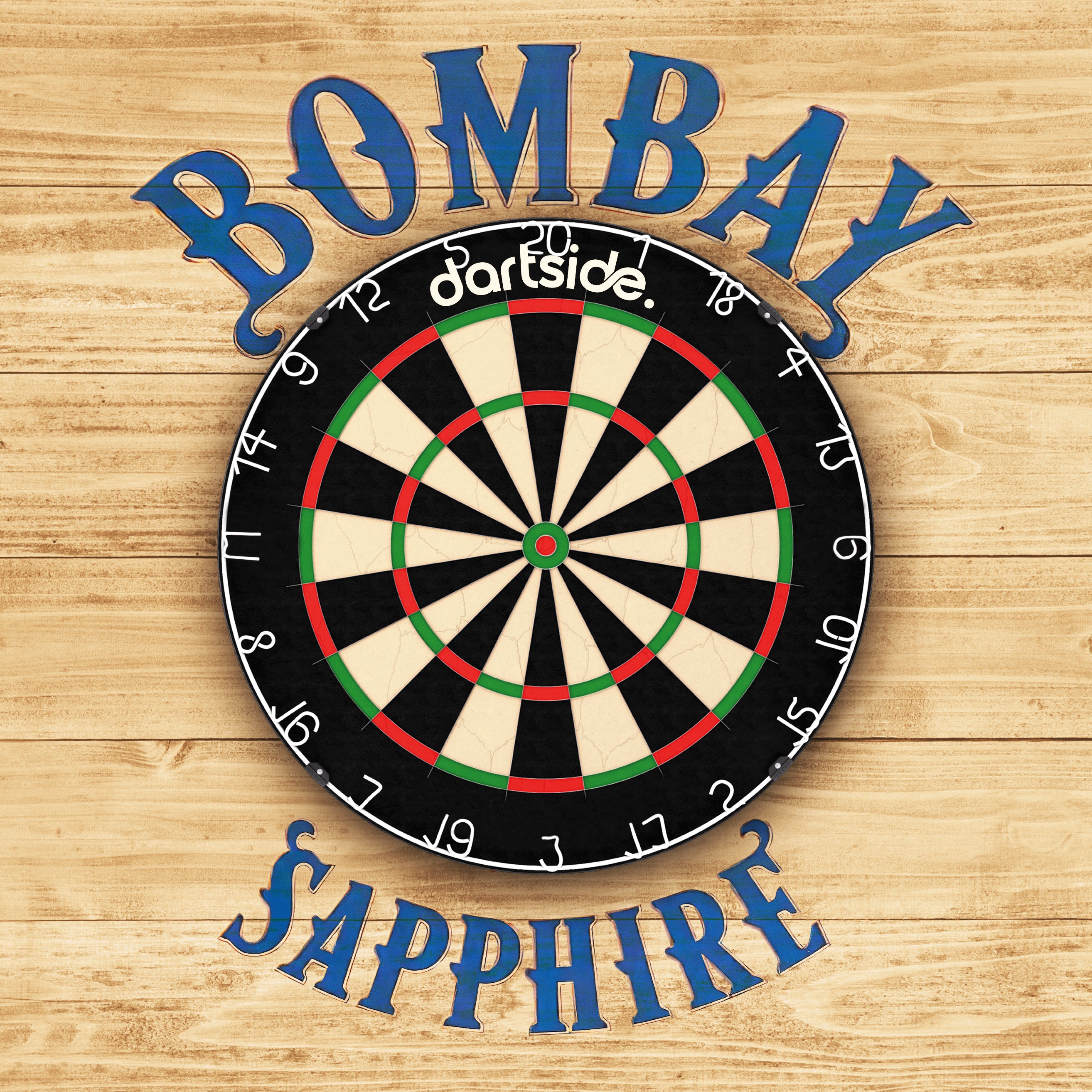 Support cible de fléchettes Bombay Sapphire en bois peint main