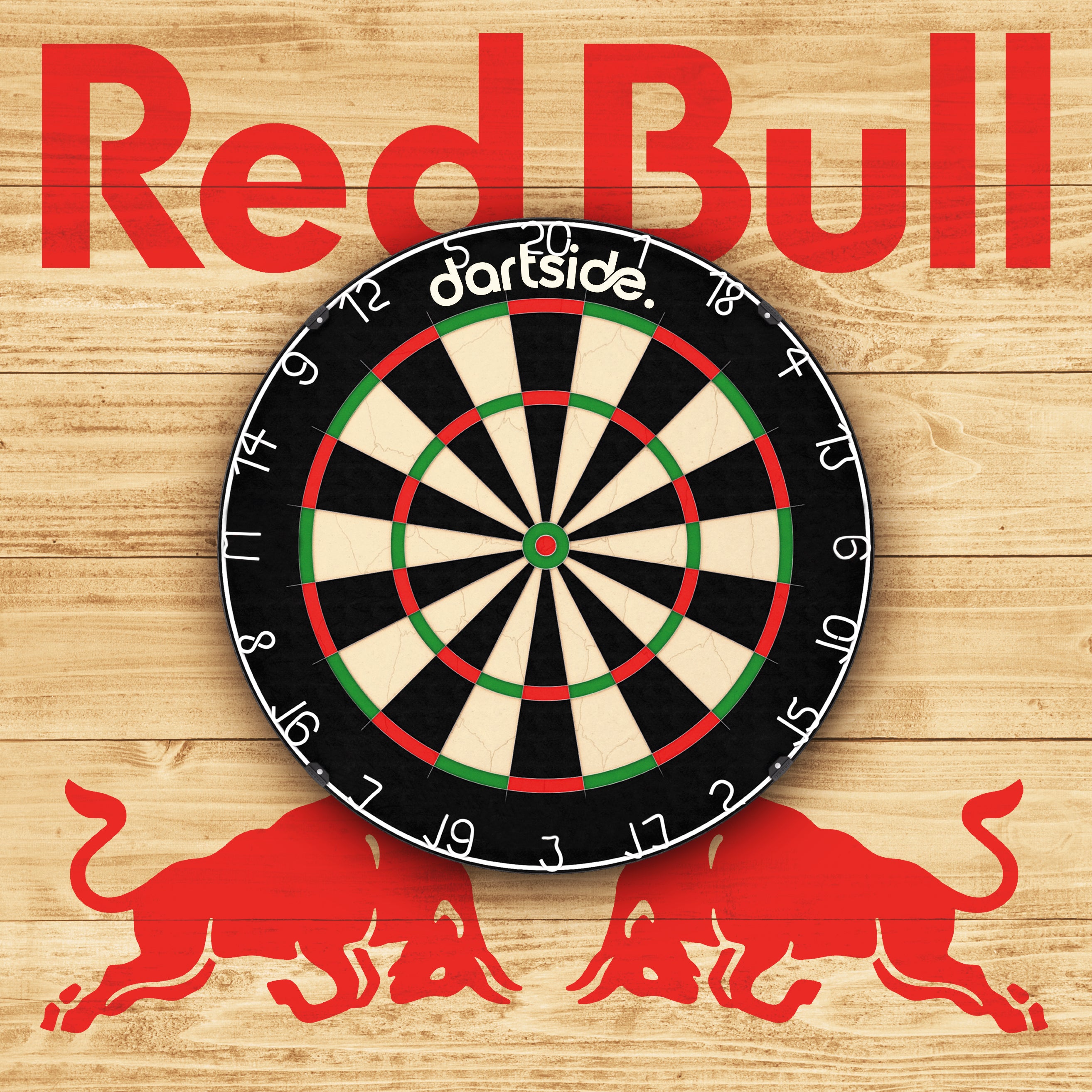 Support cible de fléchettes Redbull en bois peint main