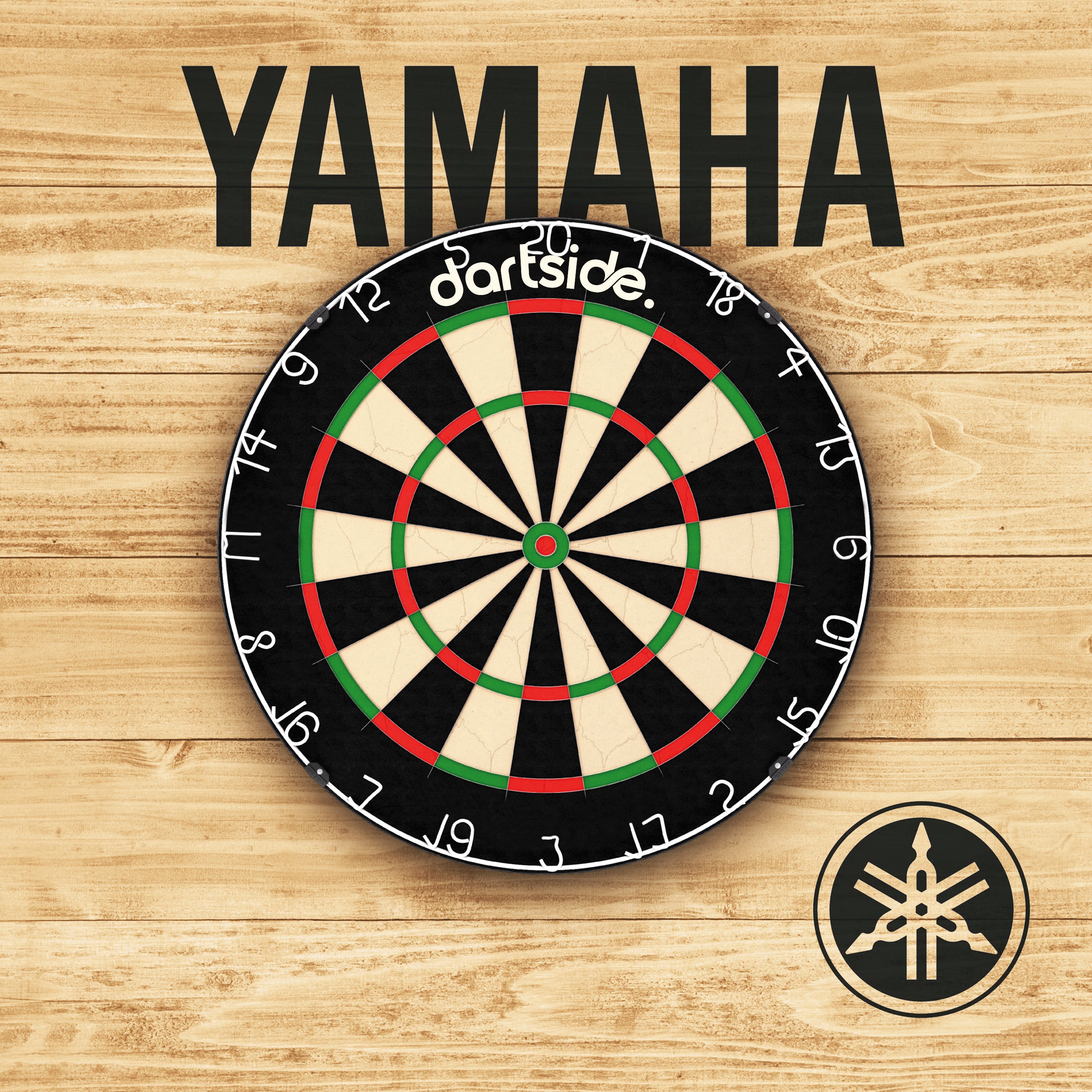 Support cible de fléchettes Yamaha en bois peint main